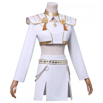 Kpop Demon Hunters Zoey Cosplay Costume White Dance Halloween Outfit Becostume